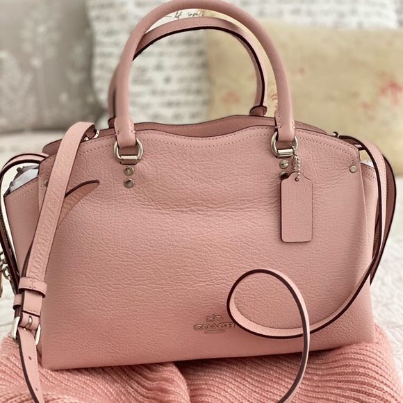 🆕 COACH | PINK LEATHER DREW SATCHEL - Picture 2 of 14